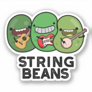 String Beans Grappige Plantaardige Pun Sticker