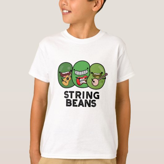 String Beans Grappige Plantaardige Pun T-shirt (Voorkant)