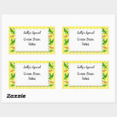 String Beans Yellow controleert aangepaste voedsel Rechthoekige Sticker (Vel)