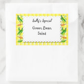 String Beans Yellow controleert aangepaste voedsel Rechthoekige Sticker (Tas)