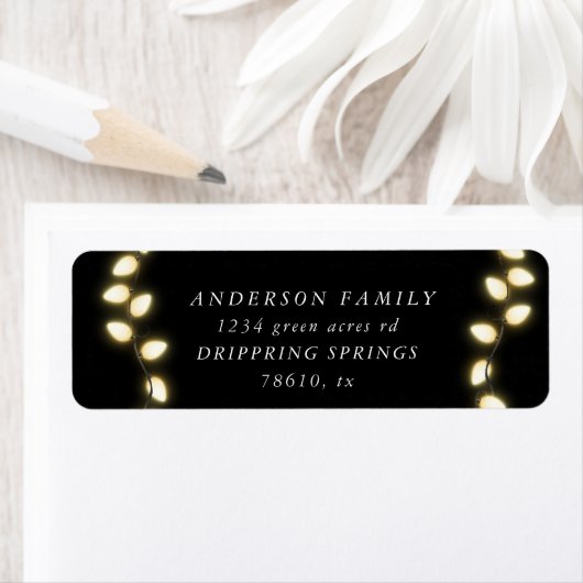 String Christmas Lights Retouradres Etiket (Insitu)