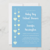 String Heest Blue Yellow Mint Virtual Baby shower Kaart (Voorkant)