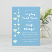 String Heest Blue Yellow Mint Virtual Baby shower Kaart (Staand voorkant)
