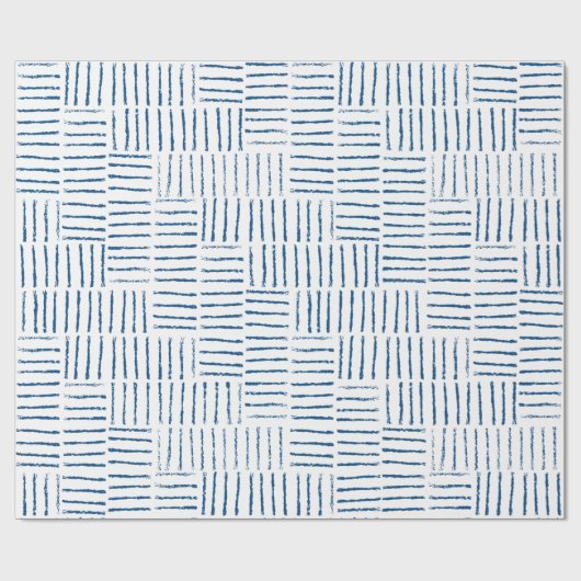 String Herringbone - klassiek blauw Cadeaupapier (Vlak)
