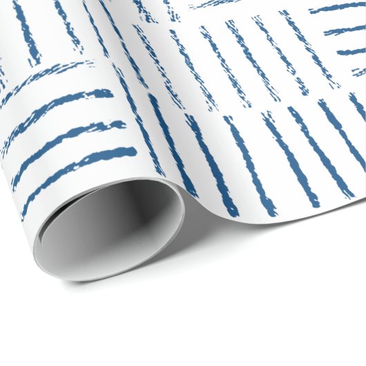 String Herringbone - klassiek blauw Cadeaupapier (Rol Hoek)