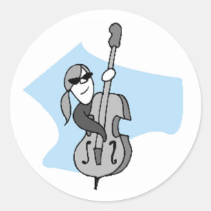 String Instruments-dubbele bas Ronde Sticker