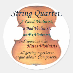 String Kwartet-definitie Ronde Sticker