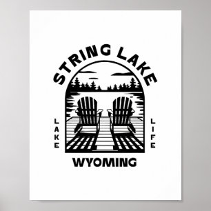 String Lake Wyoming Buiten Activiteiten Vintage 1 Poster