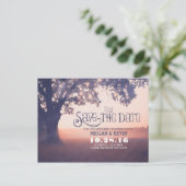 String lampjes boom betoverd opslaan van de datum aankondigingskaart (Staand voorkant)