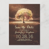 String lampjes boom romantisch opslaan van de datu aankondigingskaart (Voorkant)