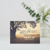 String lampjes boom romantisch opslaan van de datu aankondigingskaart (Staand voorkant)