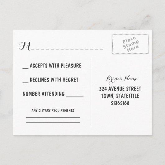 string lampjes boom RSVP briefkaarten (Achterkant)