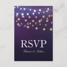 String Licht Avond Bruiloft RSVP Kaartje