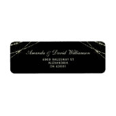 String Licht Elegant Zwart Adres Etiket (Voorkant)