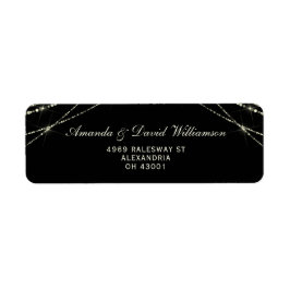 String Licht Elegant Zwart Adres Etiket