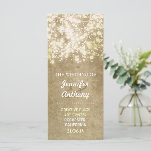  String Licht Glinsterende Trouwprogramma's Programmakaart (Staand voorkant)