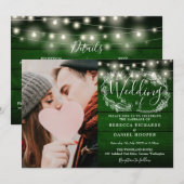 String licht groen rustieke foto alles in één brui kaart (Voorkant / Achterkant)