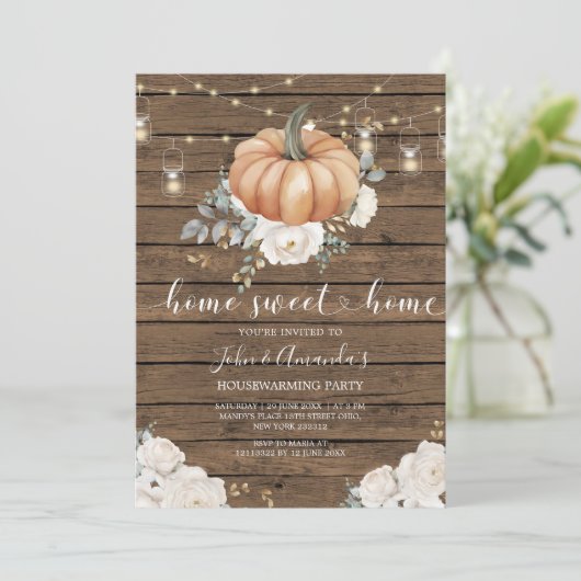 String Licht Hout Sweet Home Housewarming Party Kaart (Staand voorkant)