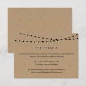 String Licht Informatie Details Bijlage Kaart (Voorkant / Achterkant)