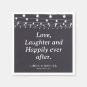 String Licht Liefde Lachen en Gelukkig Ever Na Servet (Voorkant)