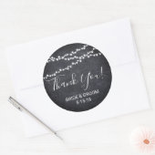 String licht op krijtbord gunstiklabel ronde sticker (Envelop)