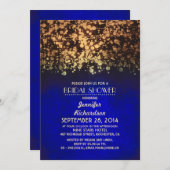 String Lichten Blauw en Goud vrijgezellenfeest Kaart (Voorkant / Achterkant)