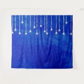 String Lichten Blauw Kerstfoto Booth Achtergrond Wandkleed (Voorkant (horizontaal))