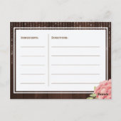 String lichten blozen bloemenbruid om recept kaart (Achterkant)