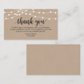 String lichten, Boerderij Kraft thema, bruiloft Da Informatiekaartje (Voorkant / Achterkant)