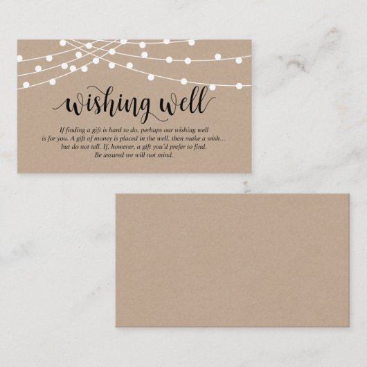 String lichten, Boerderij Kraft thema, Wishing Wel Informatiekaartje (Voorkant / Achterkant)