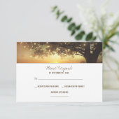 string lichten boom rustieke bruiloft RSVP-kaart RSVP Kaartje (Staand voorkant)