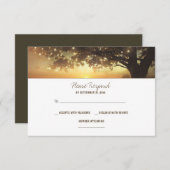string lichten boom rustieke bruiloft RSVP-kaart RSVP Kaartje (Voorkant / Achterkant)