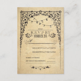  string lichten bruiloft RSVP kaart
