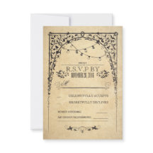  string lichten bruiloft RSVP kaart