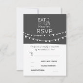 String lichten eten drink en zijn getrouwd RSVP ka Kaartje (Voorkant)