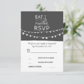 String lichten eten drink en zijn getrouwd RSVP ka Kaartje (Staand voorkant)