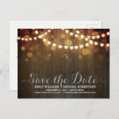 String lichten goud bokeh save the date aankondigingskaart (Voorkant / Achterkant)