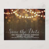 String lichten goud bokeh save the date aankondigingskaart (Voorkant)