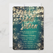 String lichten goud sparkle smaragdgroen kaart (Voorkant)