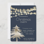 string lichten gouden corporate kerstfeest kaart (Voorkant)