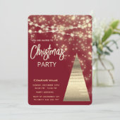 string lichten gouden corporate kerstfeest kaart (Staand voorkant)
