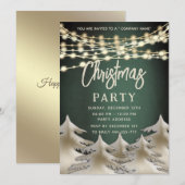 string lichten gouden corporate kerstfeest kaart (Voorkant / Achterkant)