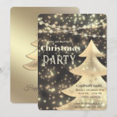 string lichten gouden corporate kerstfeest kaart (Voorkant / Achterkant)