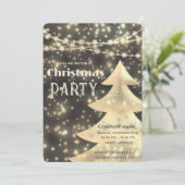 string lichten gouden corporate kerstfeest kaart (Staand voorkant)