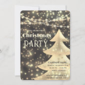string lichten gouden corporate kerstfeest kaart (Voorkant)