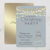 string lichten gouden corporate kerstfeest kaart (Voorkant / Achterkant)