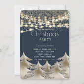 string lichten gouden corporate kerstfeest kaart (Voorkant)