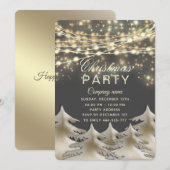 string lichten gouden corporate kerstfeest kaart (Voorkant / Achterkant)