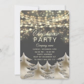 string lichten gouden corporate kerstfeest kaart (Voorkant)