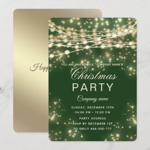 string lichten gouden corporate kerstfeest kaart
